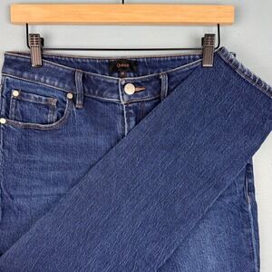 Quince Comfort Stretch Mid Rise Slim Boyfriend Jeans Women 28 Dark Blue Denim